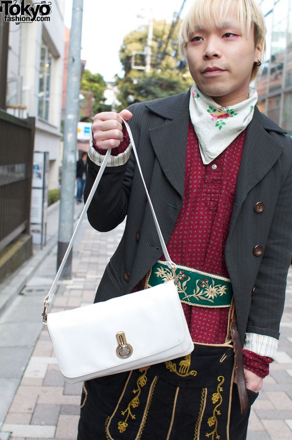 White resale bag and Karen double breasted jacket