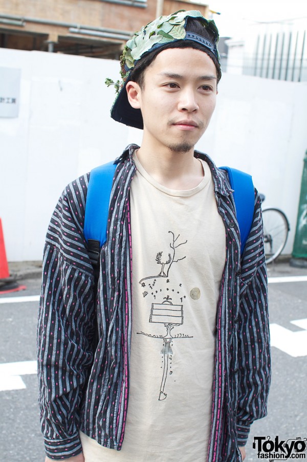 Cool Japanese guy with graphic resale t-shirt