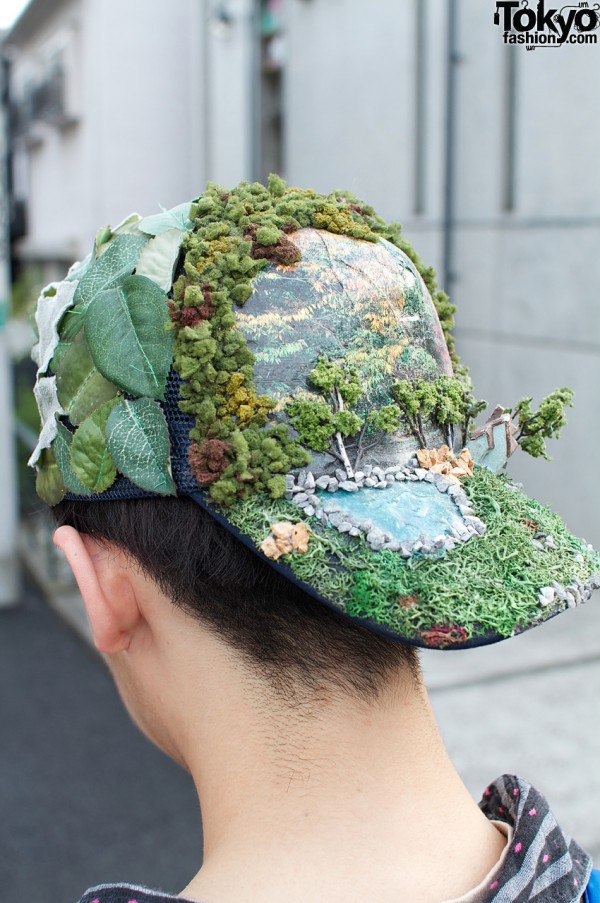 3-D forest scene on Otoe hat