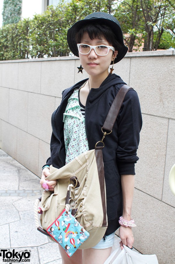 Canvas bag from Takeshita Dori with ANAP jacket & top