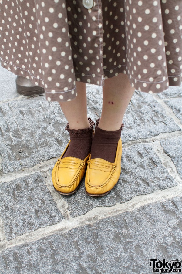 Brown socks and loafers