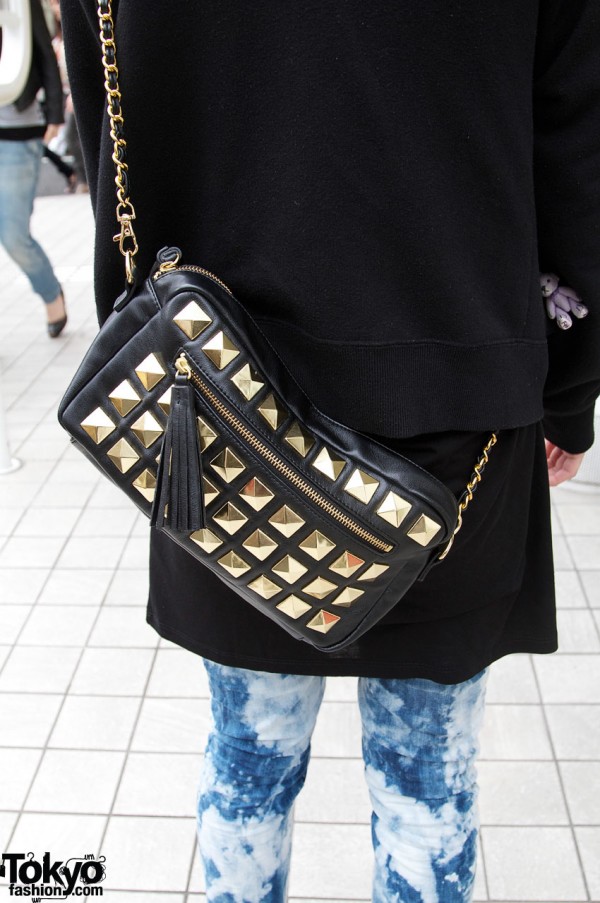 Black & gold Goocy handbag