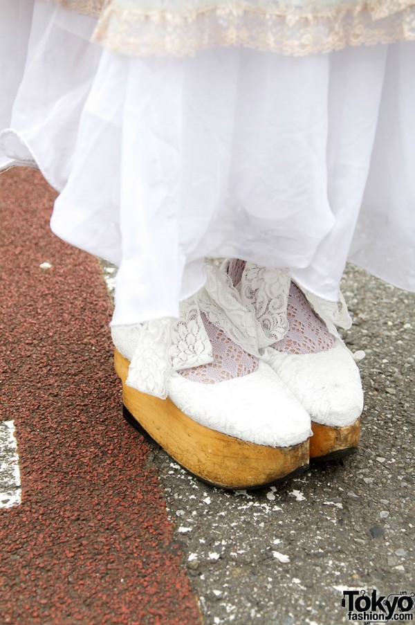 White lace clogs from Vivienne Westwood