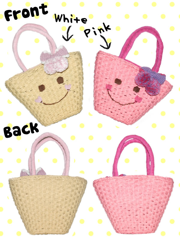 Happy Face Straw Handbags