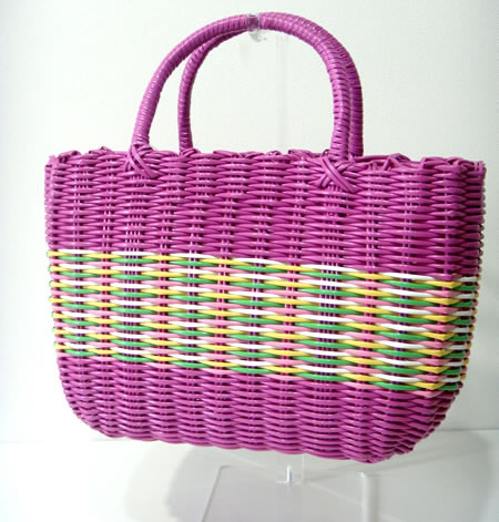 Purple Straw Handbag
