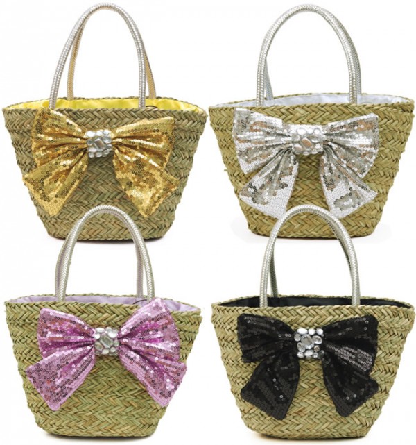 Cute Bows on Straw Purses