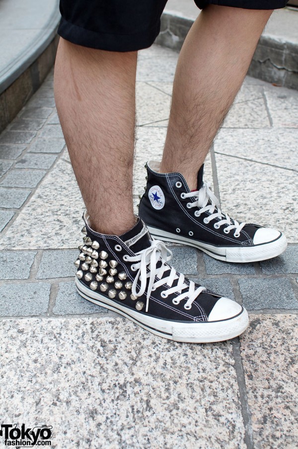 Converse shoes with silver studs