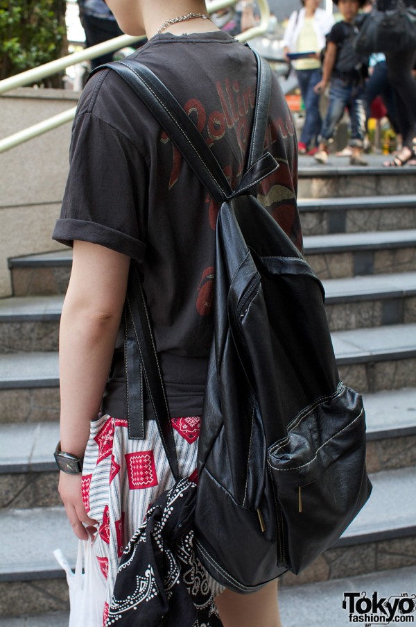 Black backpack from Shimokitazawa