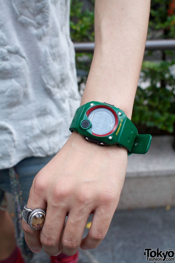 Green G-Shock watch