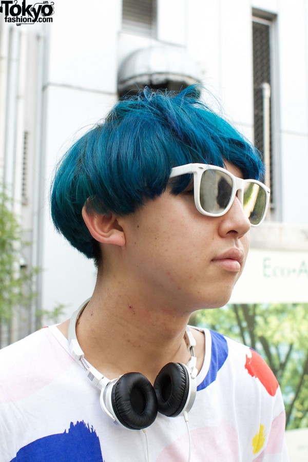 Blue hair & cool shades