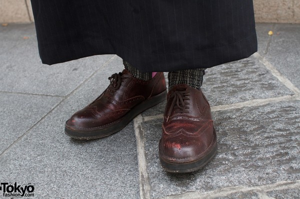 Brown wing tip shoes