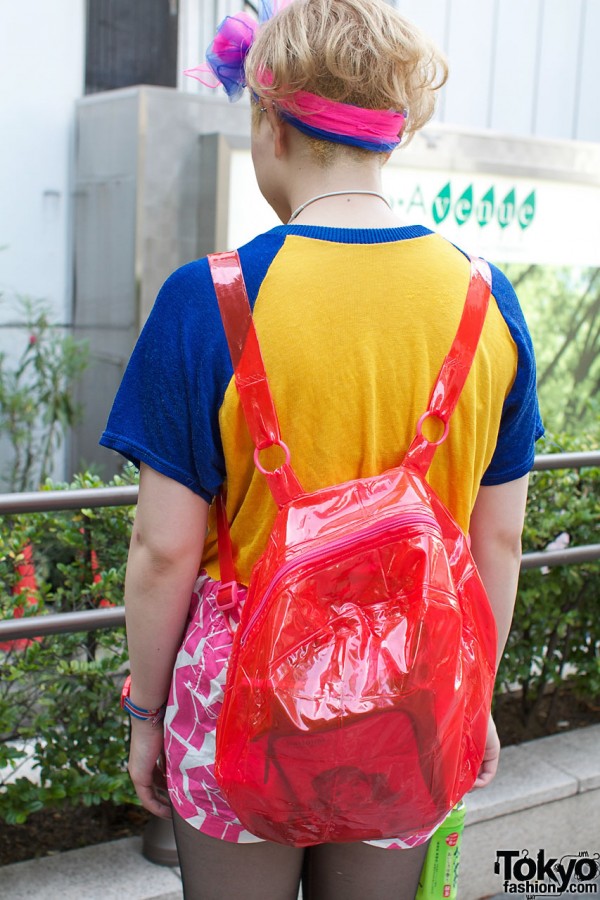 Virgin Mary top & plastic backpack