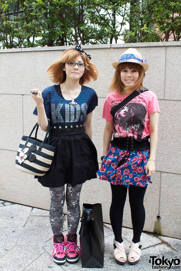 Candy Stripper & Mickey Mouse Fans in Harajuku