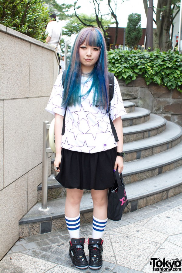 Bunka Student with Blue Hair & Super Lovers Shirt