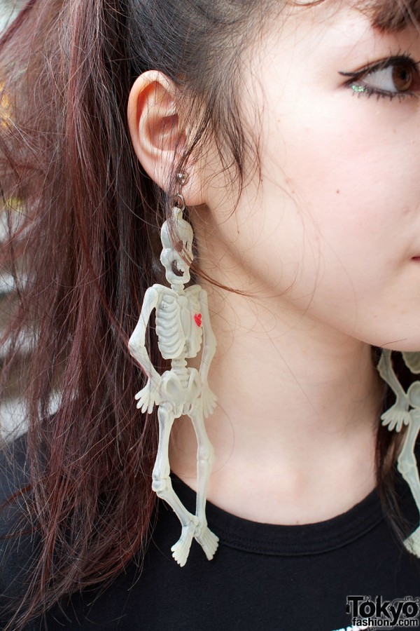 Long skeleton earrings