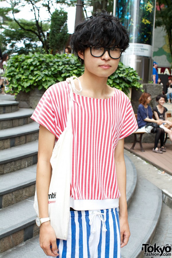 Glasses & striped top from Shonen Junk