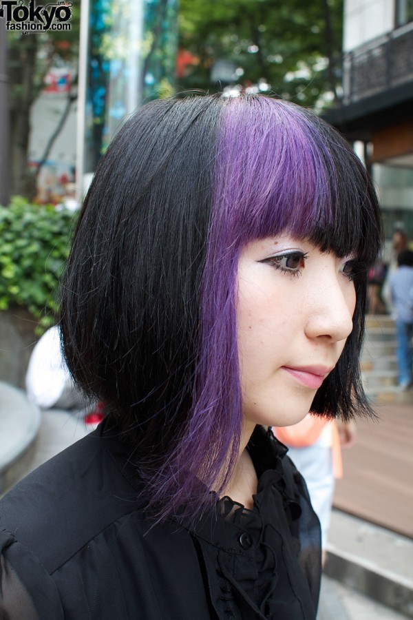 Purple & black hair