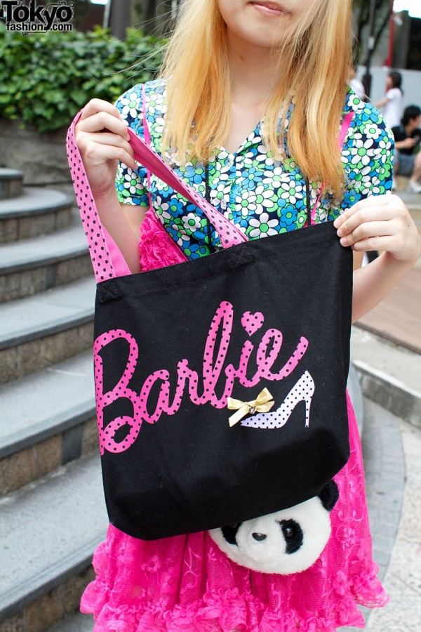Barbie logo on bag