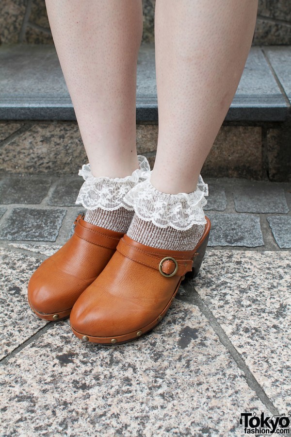 Parco clogs with lacy socks