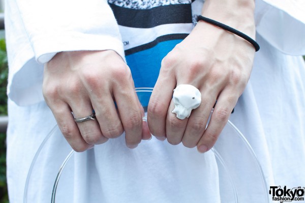 Silver and skull rings