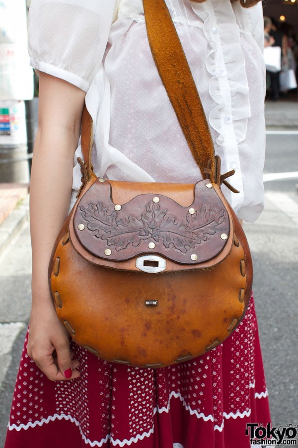 Tooled leather bag from Shimokitazawa