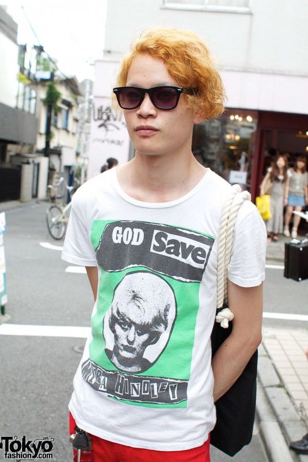 Red hair, sunglasses & shock t-shirt