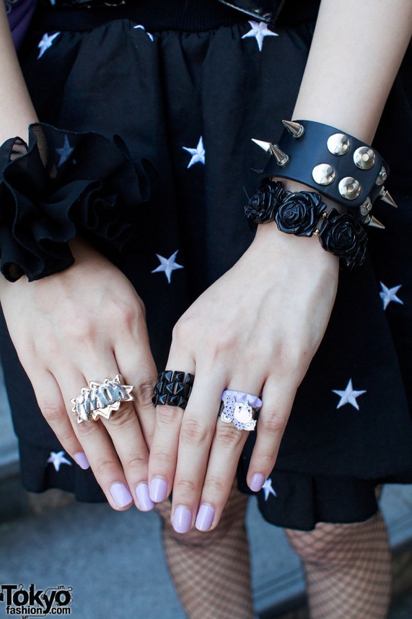 Silver & black plastic jewelry