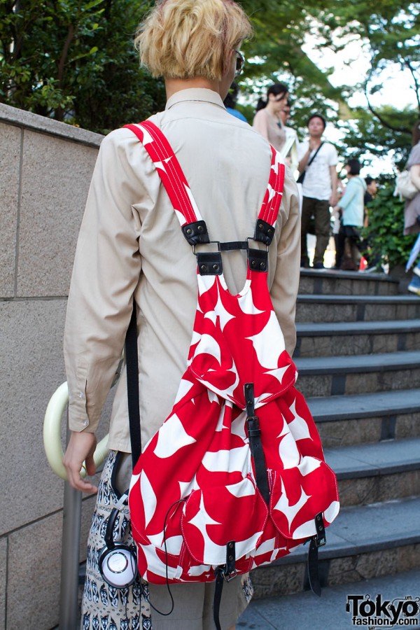Red & white Blank backpack