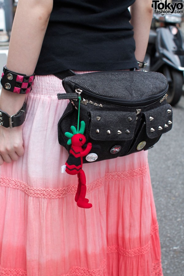 Studded leather fanny pack