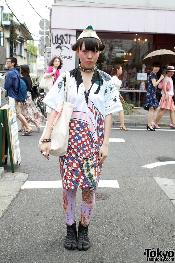 Sou Sou Jikatabi Boots & Handmade Kimono Dress