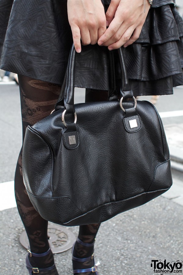 H&M black leather handbag