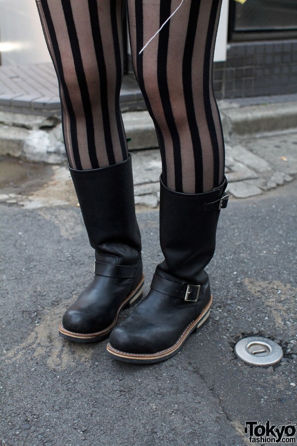 Striped stockings & Getta Grip boots
