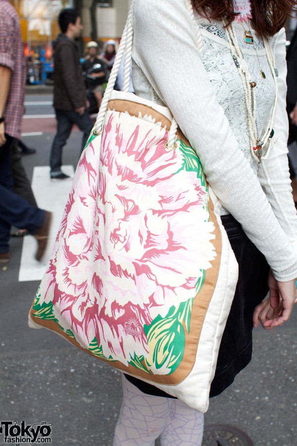 Flower print bag