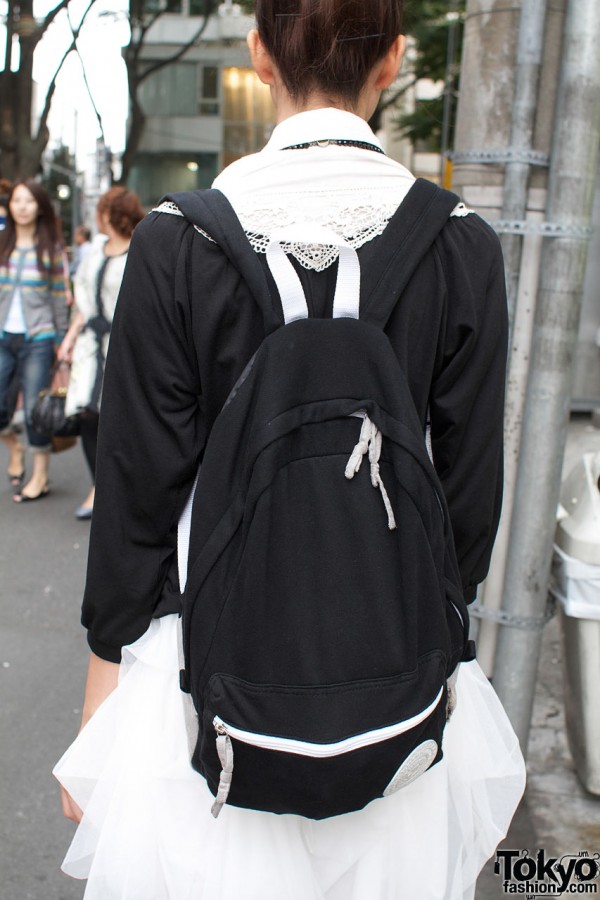 Black & white Wego backpack