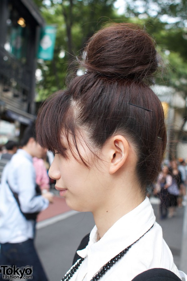 Japanese big hair bun