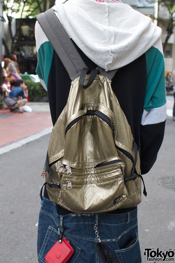 Gold H&M backpack
