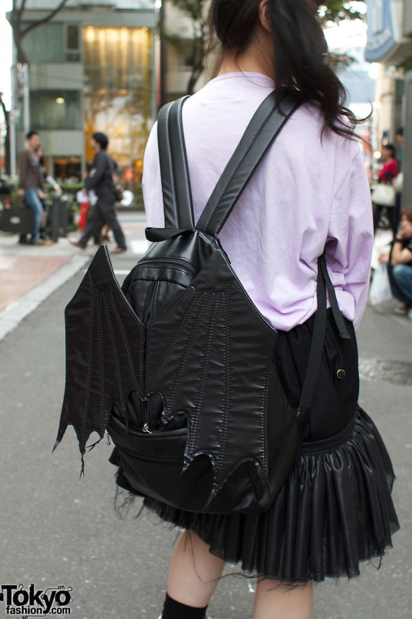 Shin and Company backpack with bat wings