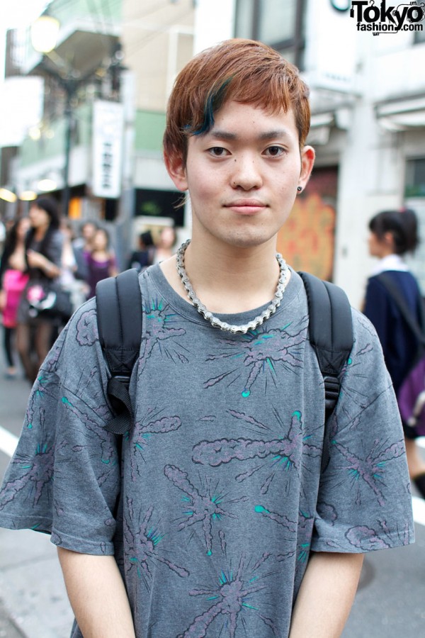 Bicycle chain necklace & Revolver shirt