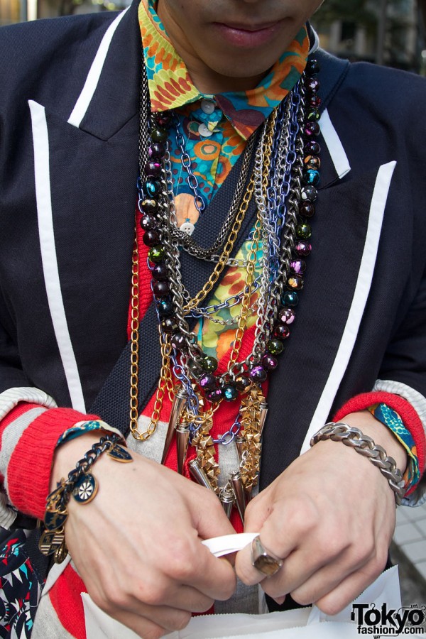 Beads, chains & Karen Walker top