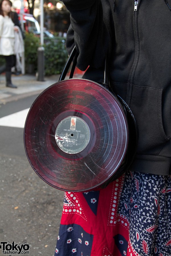 G2! handbag made from vinyl record