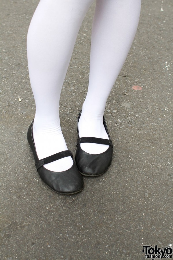 White tights & Mary Janes