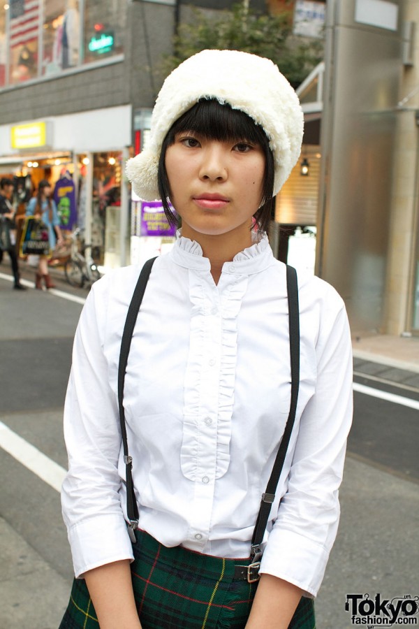 g.u. white shirt & suspenders