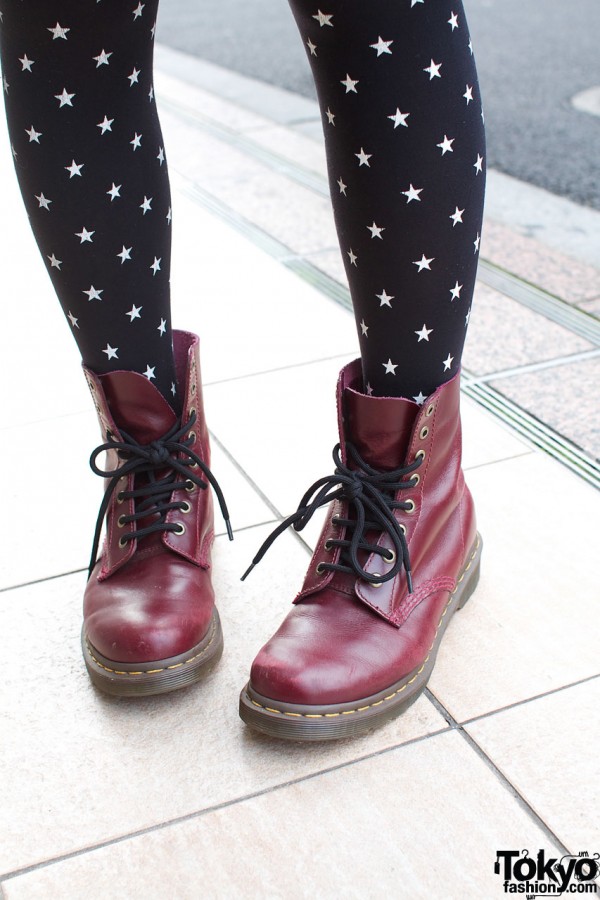 Dr. Martens boots & Candy Stripper tights