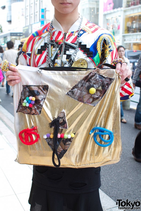 Bag with handmade appliques