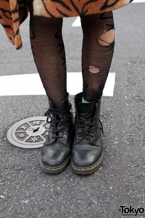 Distressed stockings & Dr. Martens boots