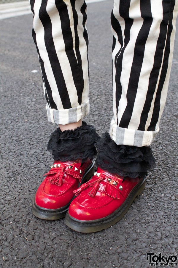 Candy Stripper pants & red RNA shoes