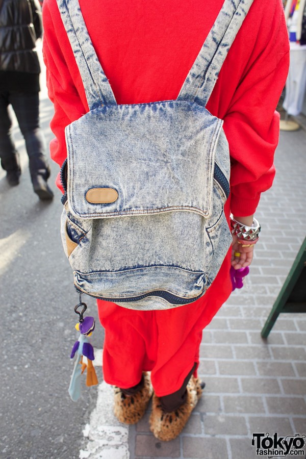 Panama Boy distressed denim backpack