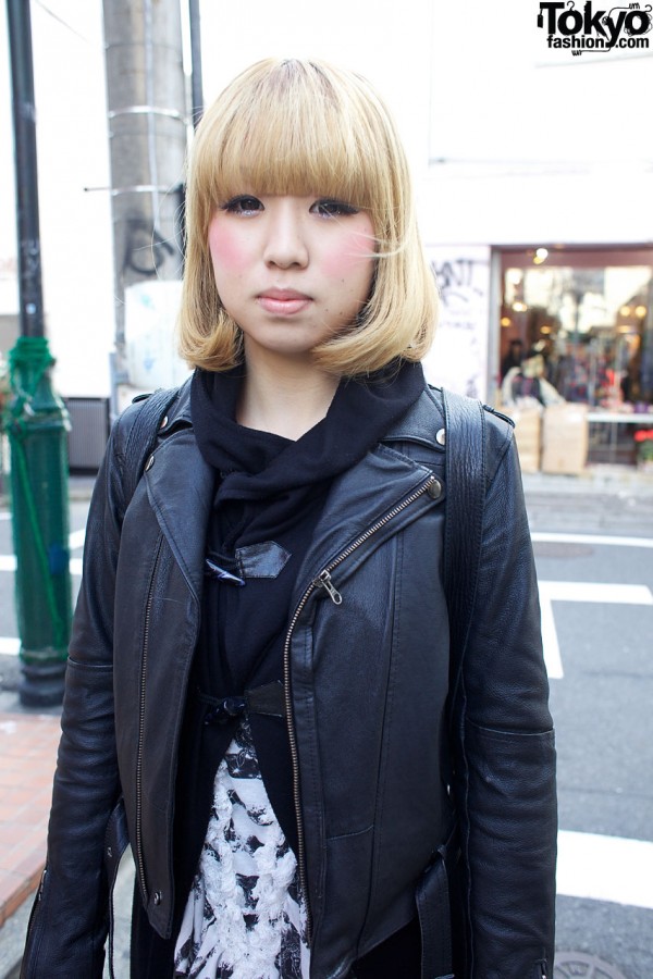 Black leather jacket & hoodie