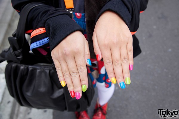 Multi-colored fingernail polish