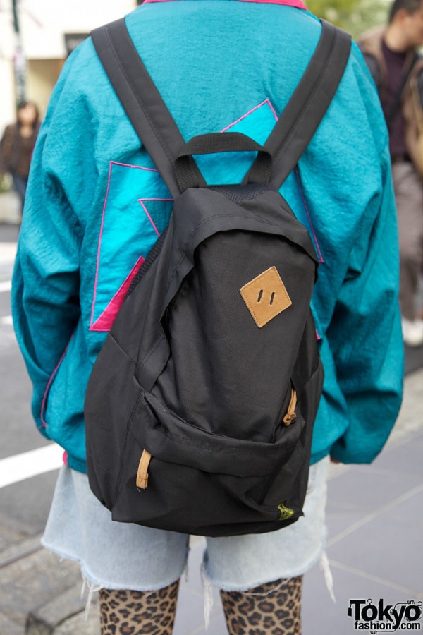 Black backpack from Harajuku store